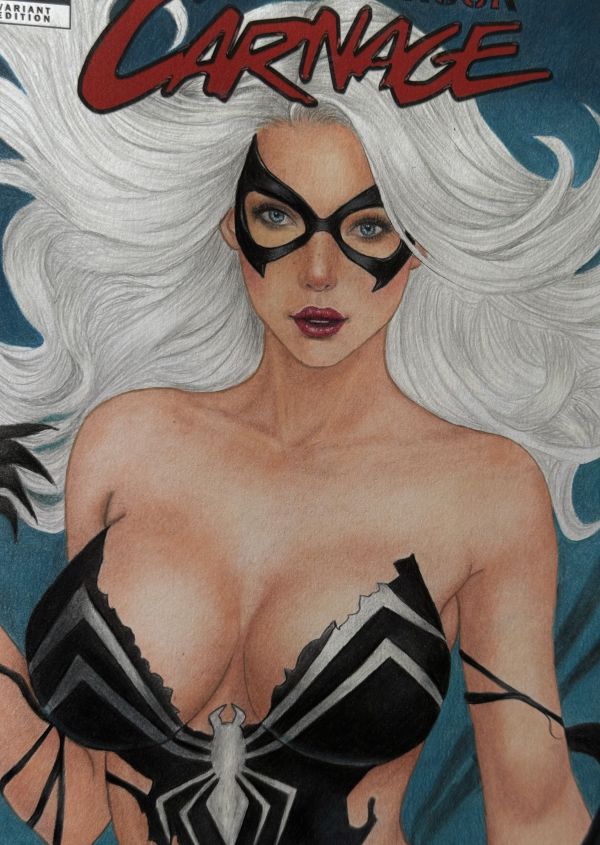 Image for Black Cat Symbiote Sketch Cover by nena arte