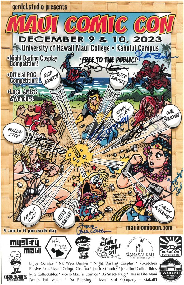 Image for Maui Comic Con 2023 official convention poster, 11x17 – signed by all headlining guests