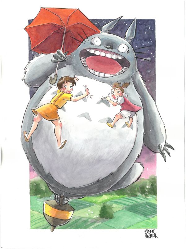 Image for Emi Lenox original Totoro, 9x12 – watercolor