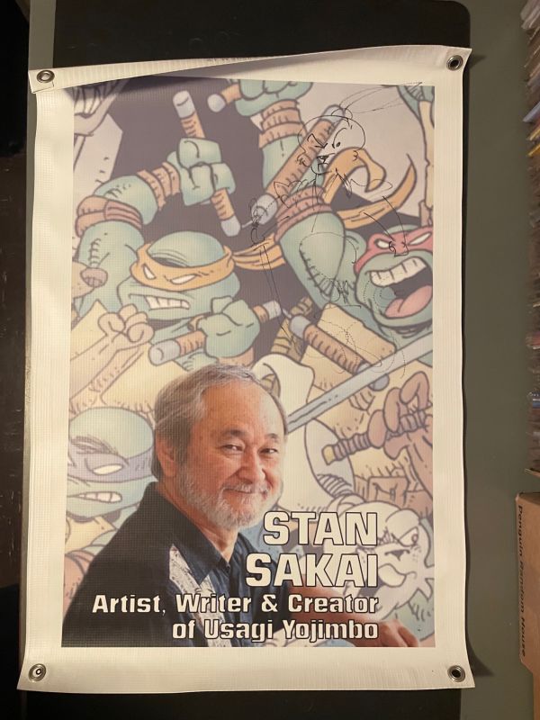 Image for Maui Comic Con 2017 Stan Sakai banner, 20x29.5 – signed and remarked on front