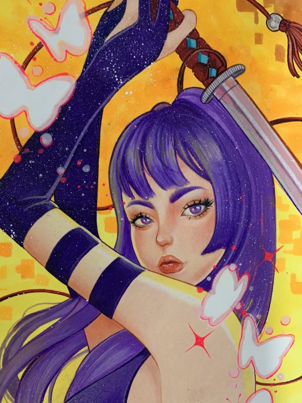 Image for Psylocke Mixed Media Illustration