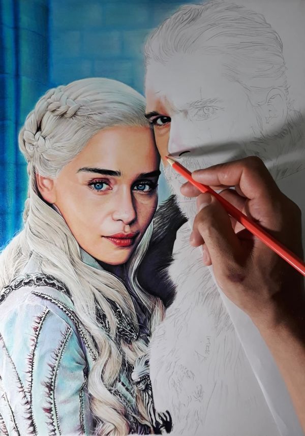 Image for Daenerys targaryen e Jon Snow Portrait Art