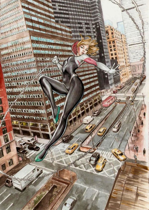 Image for spider gwen watercolor