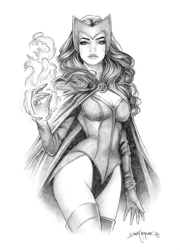 Image for "Scarlet Witch" 9x12" original pencil sketch from Dave Nestler