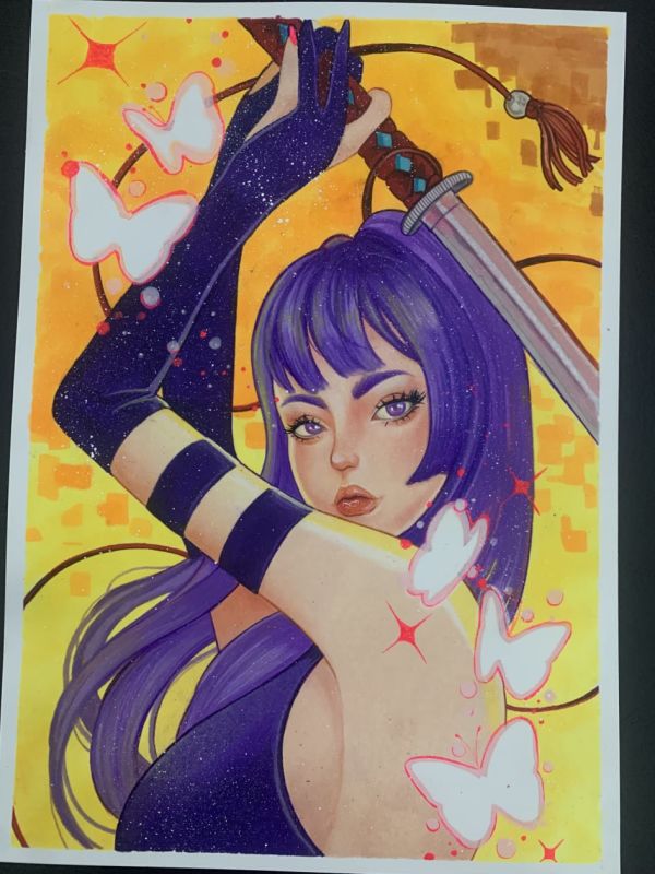Image for Psylocke Mixed Media Illustration