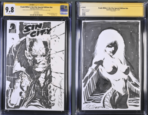 Image for Frank Miller's Sin City Blank Cover Variant Characters Wraparound Sketch by Shelby Robertson CGC 9.8