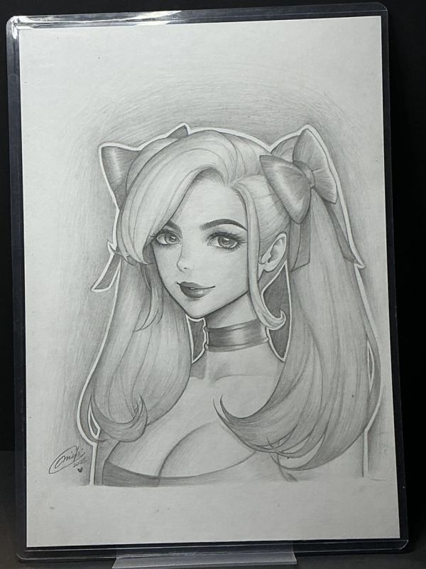 Image for Miki Okazaki Harley Quinn Pencil Sketch 9x12