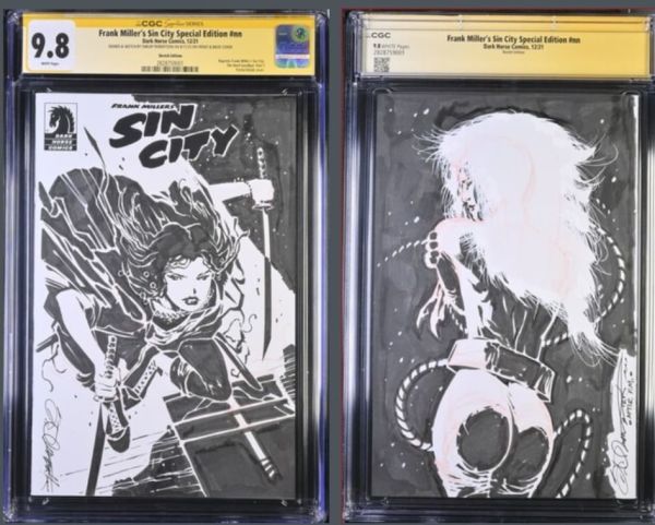 Image for Frank Miller's Sin City Blank Cover Variant Characters Wraparound Sketch by Shelby Robertson CGC 9.8