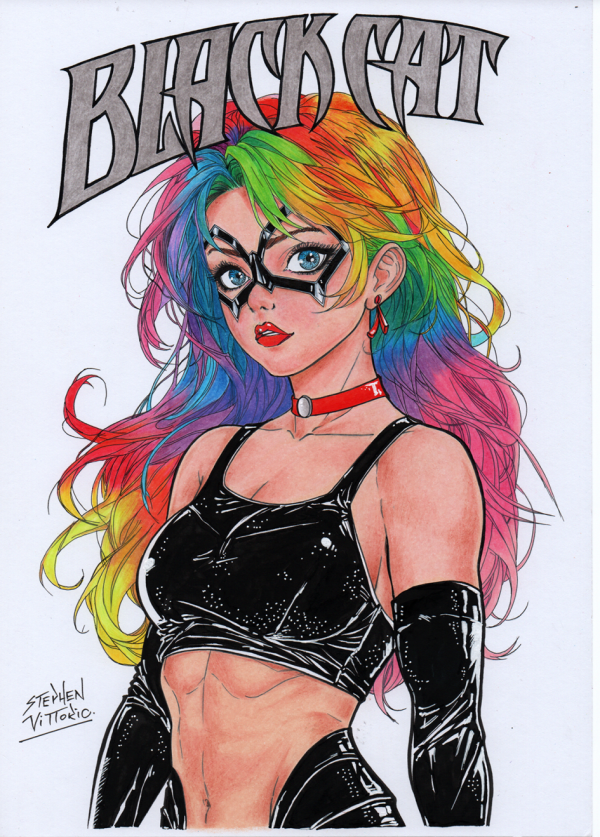 Image for Black Cat cover illustration with hand-drawn logo.