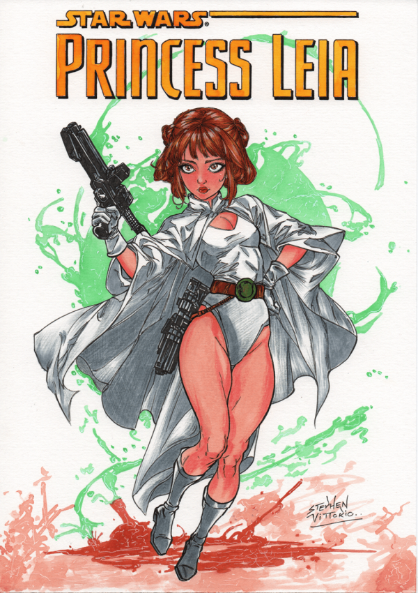 Image for STAR WARS PRINCESS LEIA - Cover Illustration with hand-drawn logo