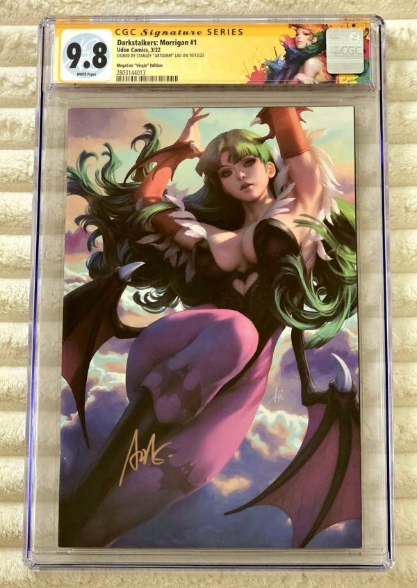 Image for ** ARTGERM Darkstalkers MORRIGAN #1 VIRGIN VARIANT RARE HOT SIGNED CGC SS 9.8 **
