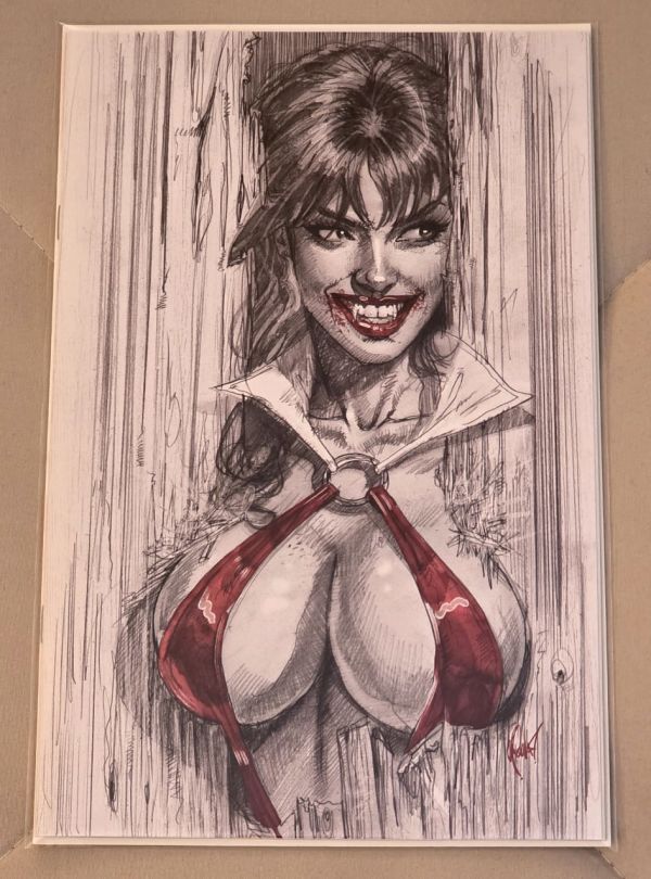 Image for ** VAMPIRELLA #672 The SHINING Homage VIRGIN B&W Color Splash LTD TO 500 HOT **