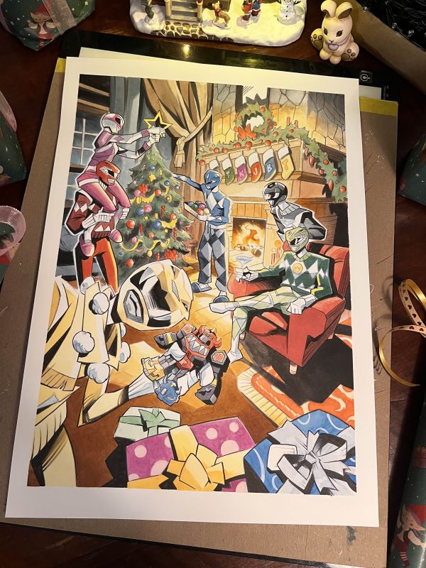 Image for Power Rangers Christmas Illustration by Simone Ragazzoni