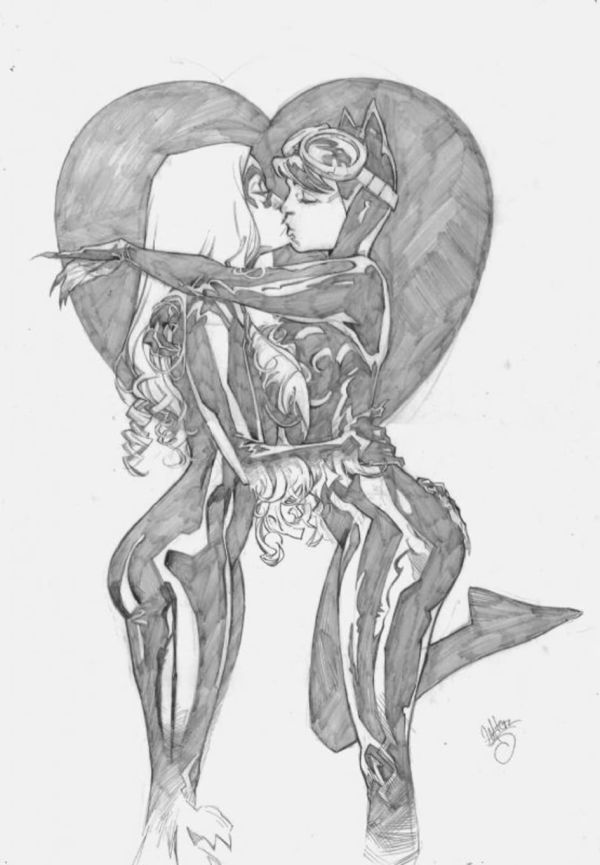 Image for black cat and cat woman pencils