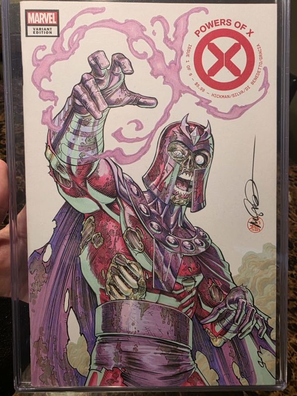 Image for zombie Magneto Powers of X Sketch Cover by Mark Miller