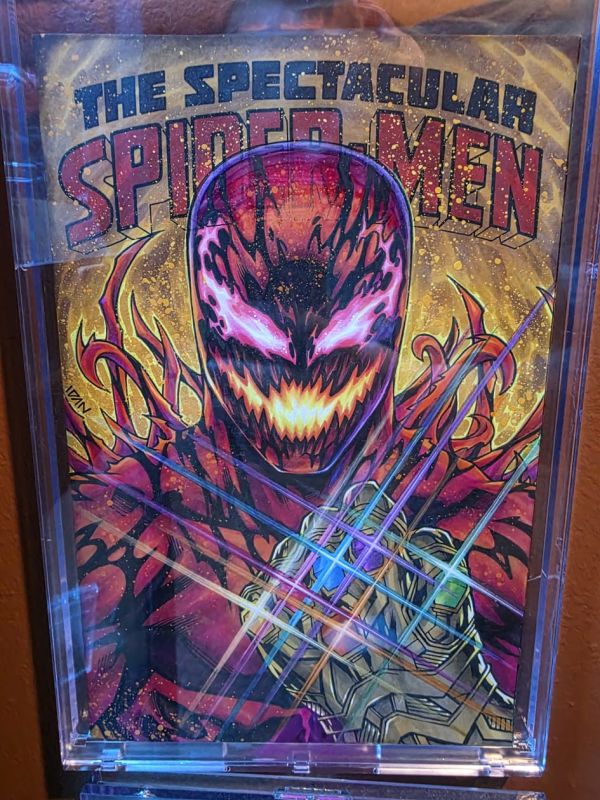 Image for Carnage w/ Thanos Gauntlet Custom Sketch Cover by Art of Idan