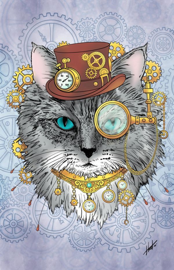 Image for Steampunk Cat Illustration
