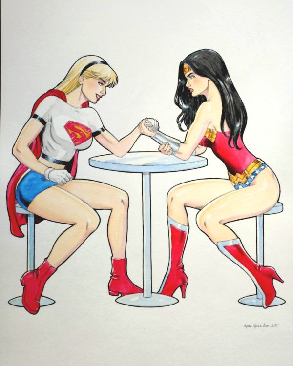 Image for Supergirl vs Wonder Woman Arm Wrestling 11x17
