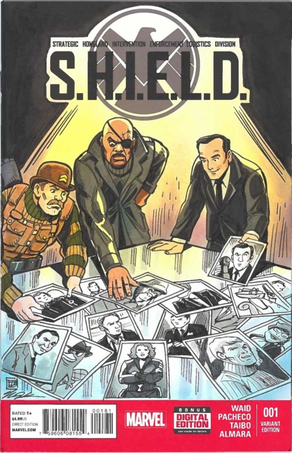 Image for Dum Dum Dugan, Nick Fury and Phil Coulson review new S.H.I.E.L.D. agent candidates (All-Star Squadron homage) sketch cover by Tim Shinn