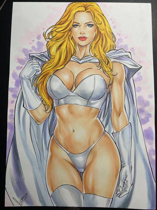 Image for Emma Frost Pin-Up Art (9”x12)