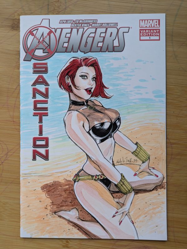 Image for Black Widow Beach Sketch Cover by Ashley Witter