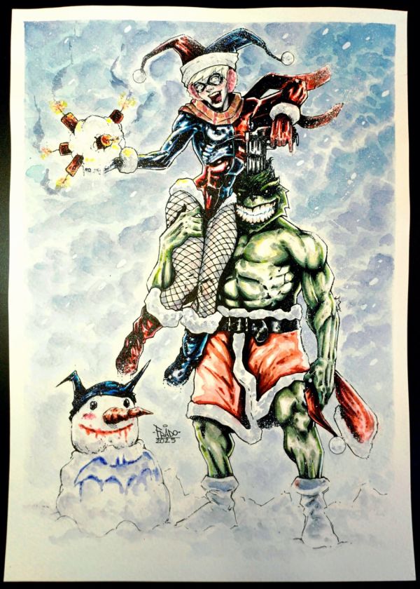 Image for Harley Quinn and Grinch Epic Holiday Art