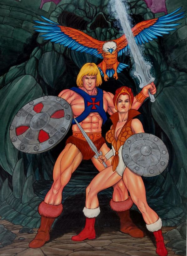 Image for He-Man and Teela Illustration, 11"X17"