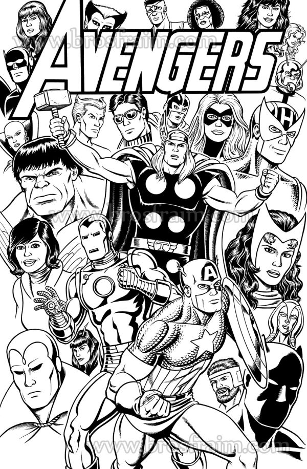 Image for 11x17 Log Pin-Up of THE AVENGERS by the Fraim Bros.!