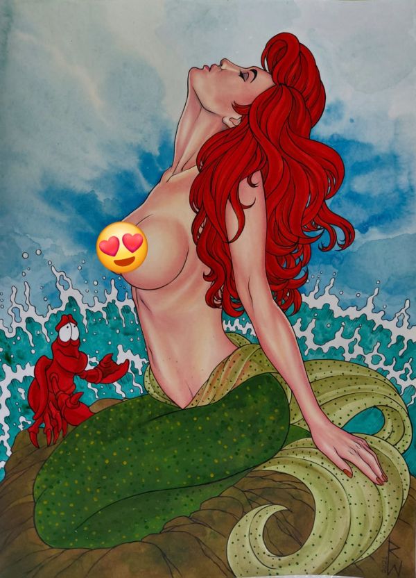 Image for Ariel and Sebastian Pin Up, 11"X17"