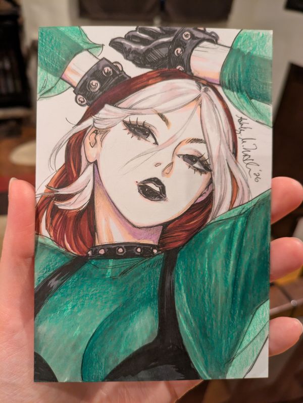 Image for X-Men Evolution Rogue 4x6" original art by Ashley Witter