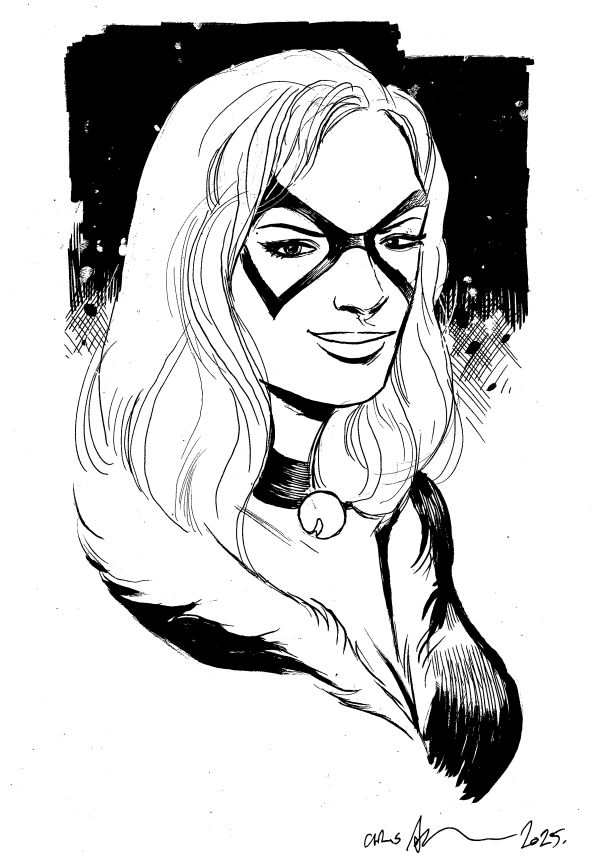 Image for Black Cat Pen and Ink Drawing