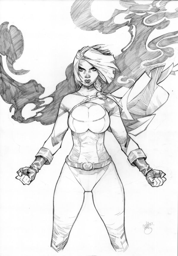 Image for power girl pencils by jefter