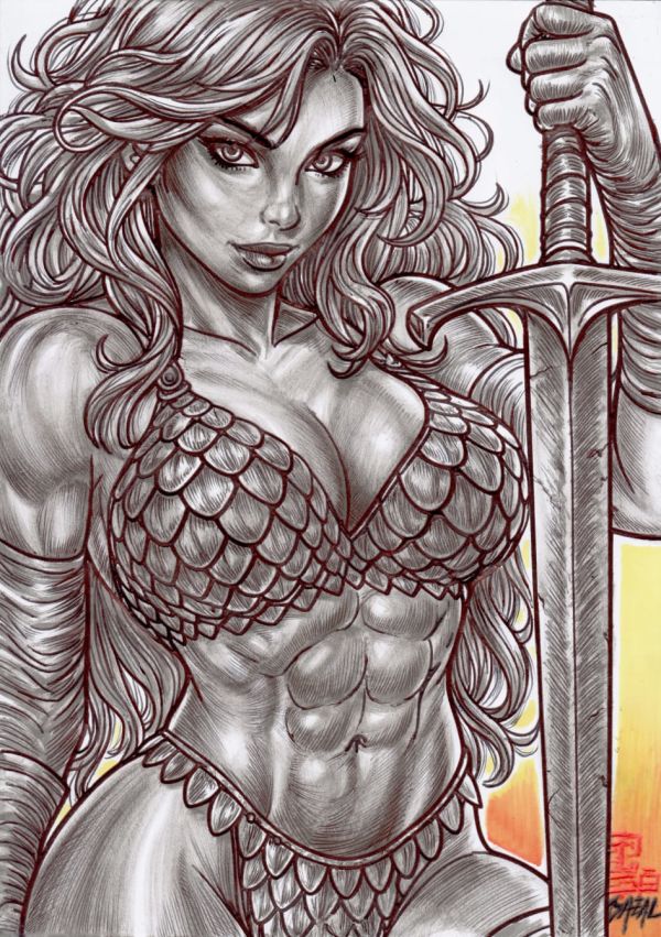 Image for Red Sonja - STEEL AND FLESH/ Bazal. 8,3x11,7 in. 