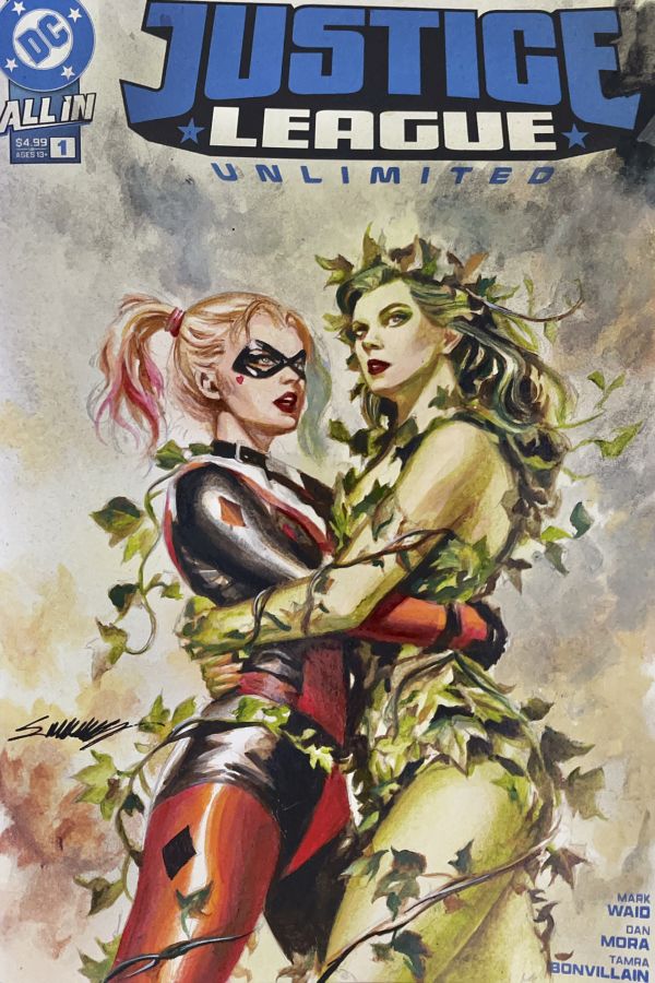 Image for Harley quinn & Poison ivy acrylics by Manu Silva 