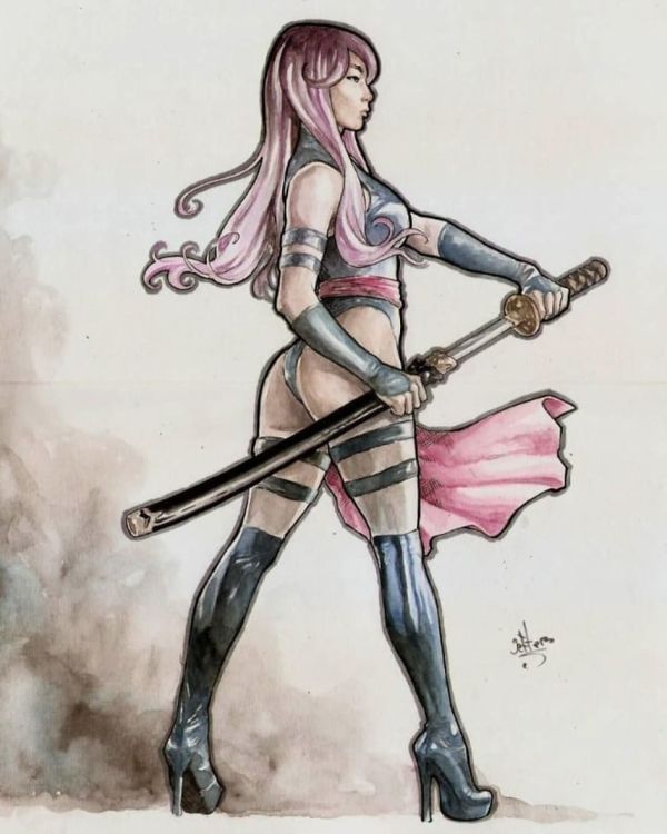 Image for psylocke  watercolor 
