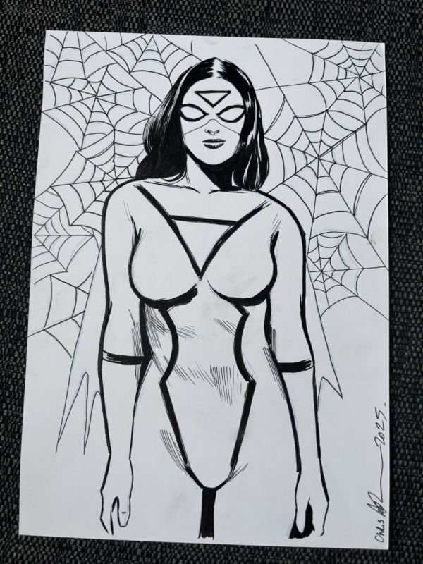 Image for Spider-Woman A4 Pen and Ink Drawing