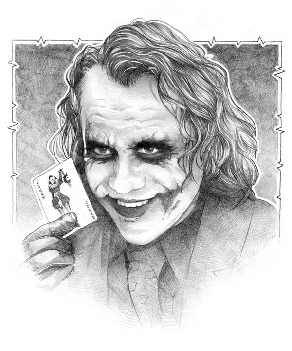 Image for Joker-Heath version, original pencil sketch