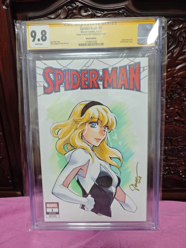 Image for Spider-Man #1 CGC 9.8 Signed by Saowee Sketch Cover 