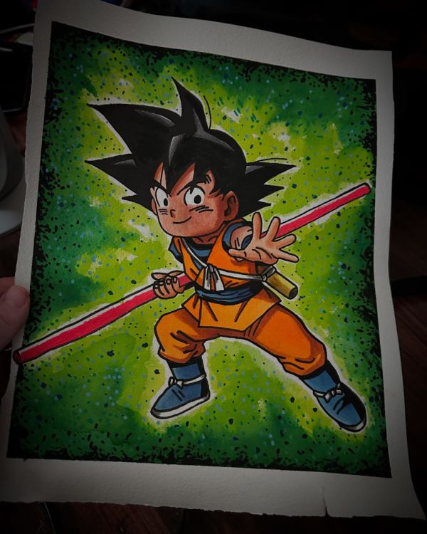 Image for Kid Goku Watercolor Illustration