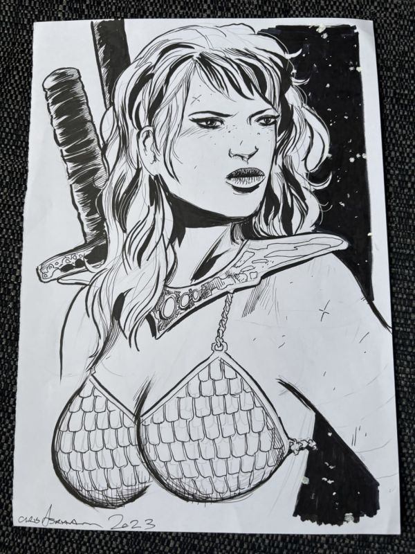 Image for Red Sonja Pen and Ink Drawing