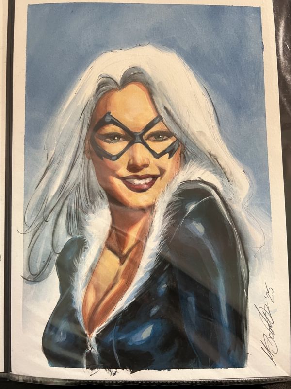 Image for Black Cat – Original A4 Ink & Acrylic Color Sketch | Signed | One-of-a-Kind