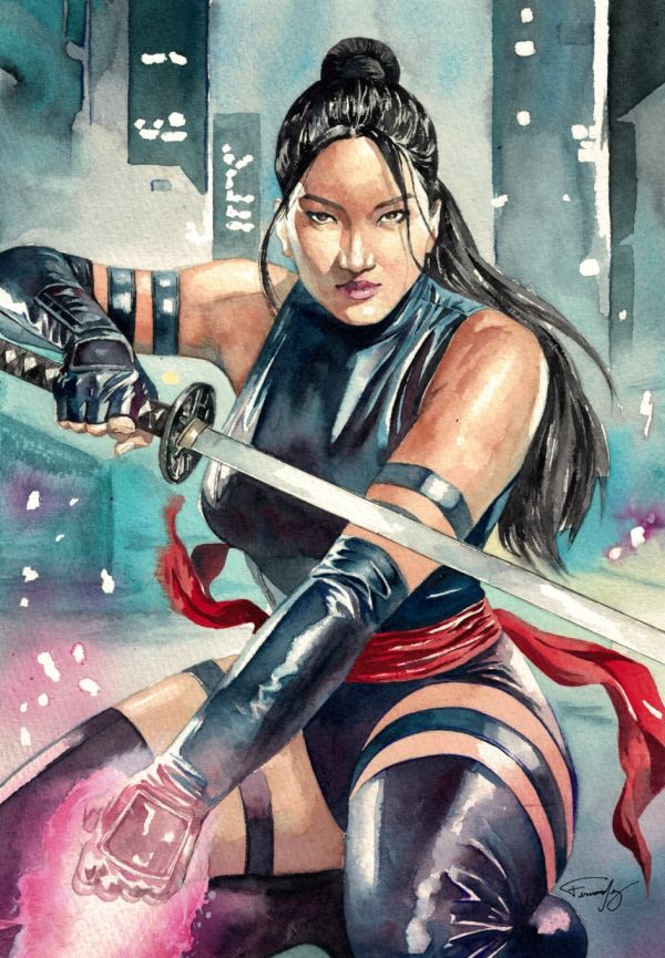 Image for Psylocke Watercolor Illustration