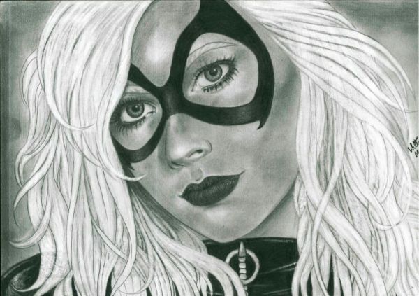 Image for Black Cat Portrait Original Art