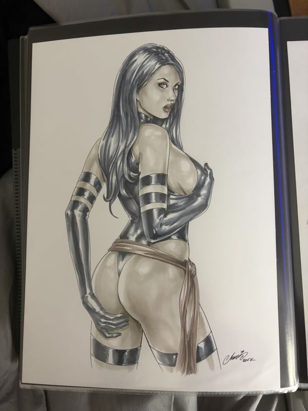 Image for Psylocke Pin Up Original Art