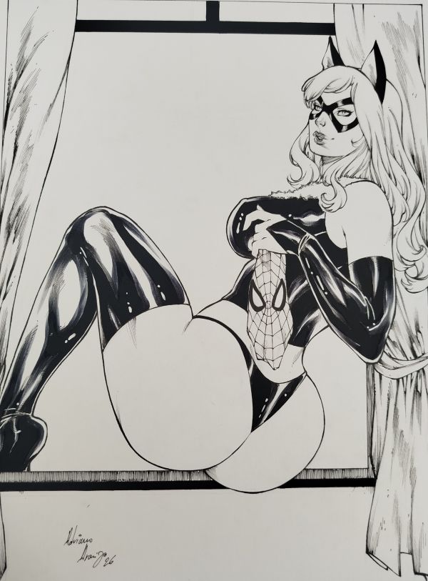 Image for Black Cat Pin Up 9x12