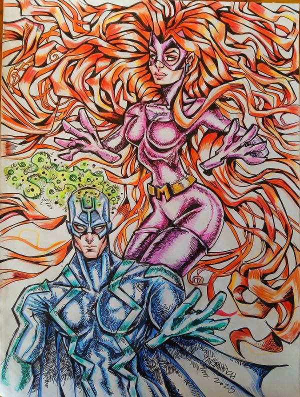 Image for Medusa and Black Bolt Original Art