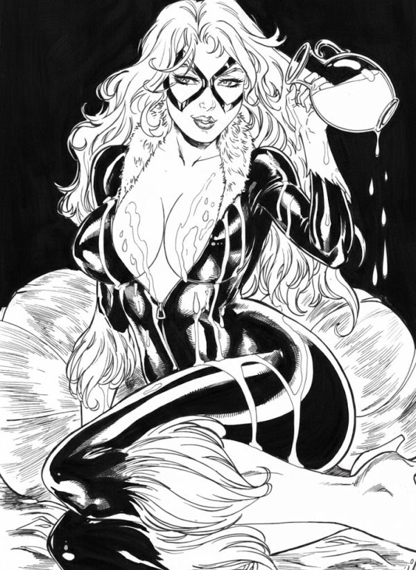 Image for Black Cat Original  (9"x12")  Ink Illustration