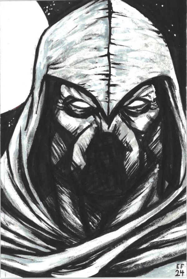 Image for Moon Knight sketch card by Erik Fidel