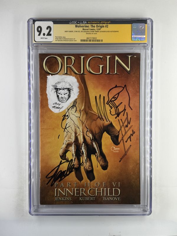 Image for Wolverine: The Origin #2 CGC 9.2 Signed by Stan Lee, Herb Trimpe Signed & Sketched