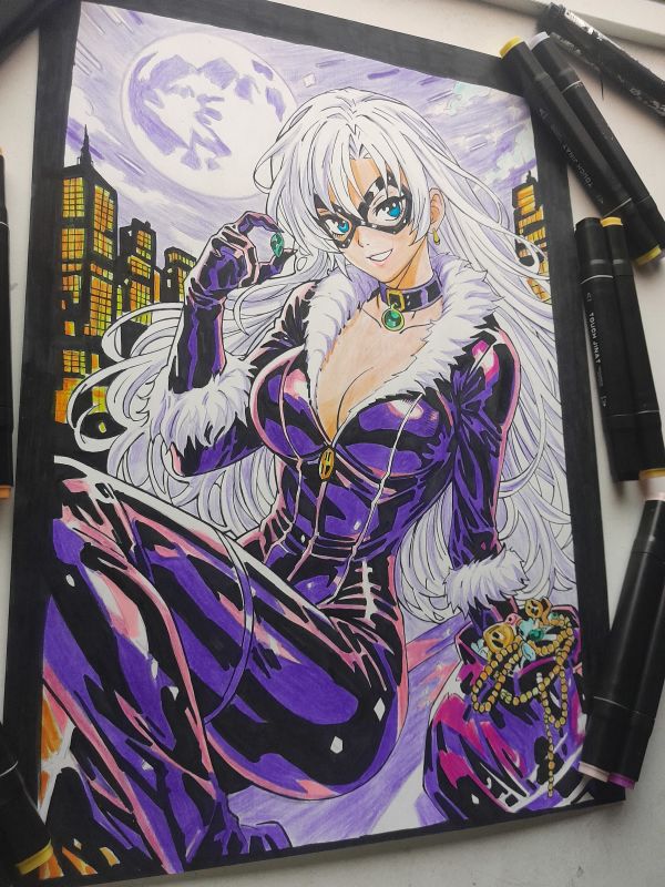 Image for Black Cat Cityscape Illustration size 11x17 by Aly Rafael 